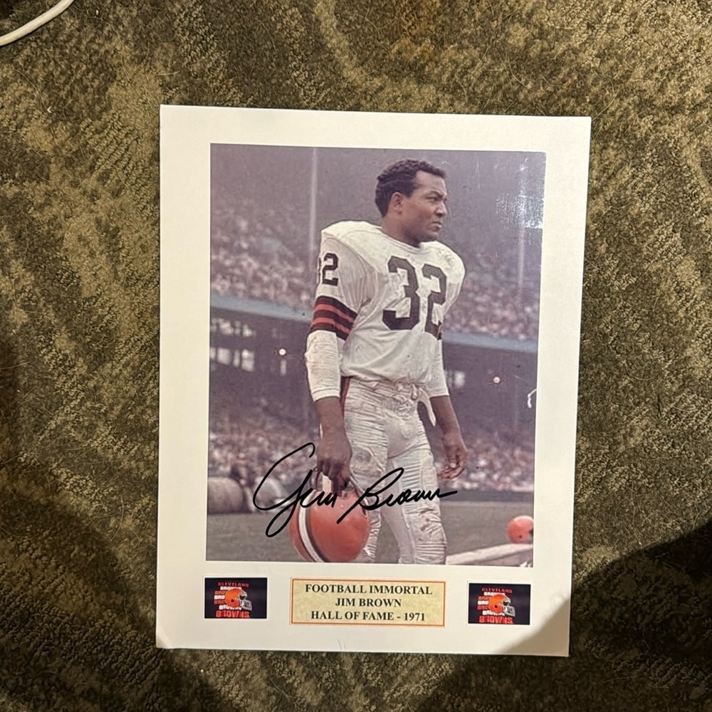 Jim Brown signed photo Cleveland browns